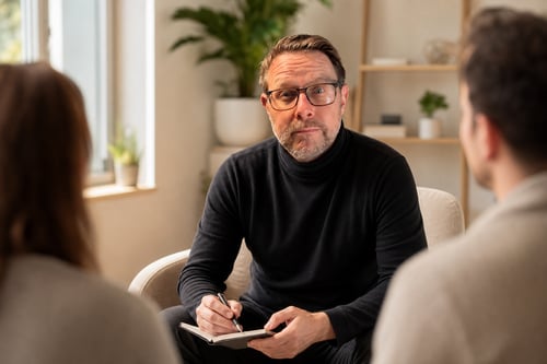 Thomas Harnet in einer Sitzung Beziehungscoaching