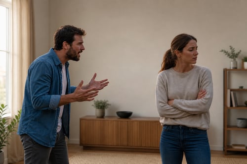 Konflikt zwischen Frau und Mann