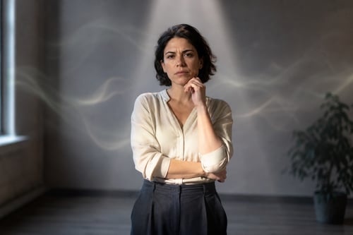 angespannte Frau